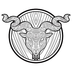 Capricon. Vector illustration decorative design