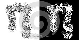 Capricorn or Goat Zodiac Sign with victorian baroque patterns.