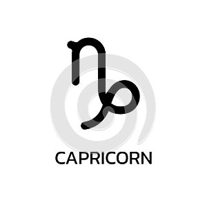 Capricorn icon or sign. Zodiac, astrology, horoscope symbol. Vector illustration