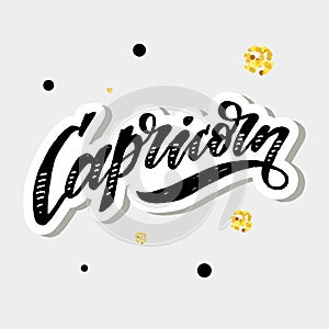 Capricorn lettering Calligraphy Brush Text horoscope Zodiac sign