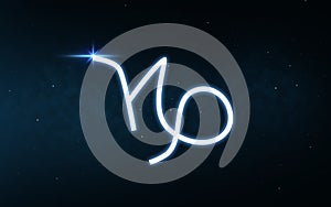 Capricorn sign of zodiac over night sky and stars