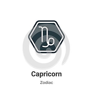 Capricorn vector icon on white background. Flat vector capricorn icon symbol sign from modern zodiac collection for mobile concept