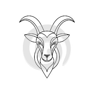 Capricorn zodiac sign in line art style