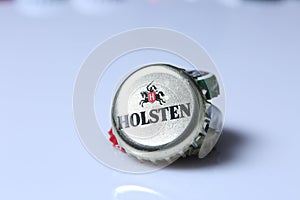 Caps of beer and beverage