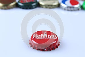 Caps of beer and beverage