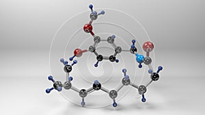 Capsaicin molecule structure illustration.