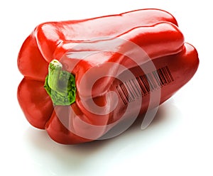 Capsicum with bar code photo