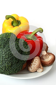 Capsicum, Broccoli and mushrooms