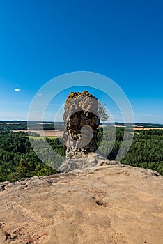 Capska Palice rock formation in CHKO Kokorinsko in Czech republic