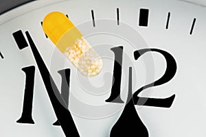 Capsule on a clock photo