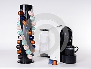 A capsule coffee machine