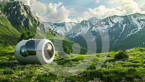 capsule house, Sleeping capsule in the mountains, Sleeping outdoors