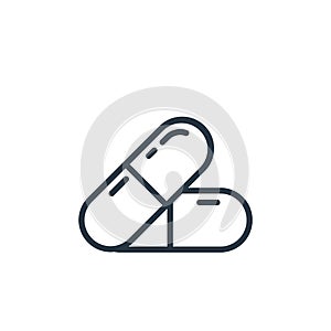 capsule icon vector from healthcare concept. Thin line illustration of capsule editable stroke. capsule linear sign for use on web photo