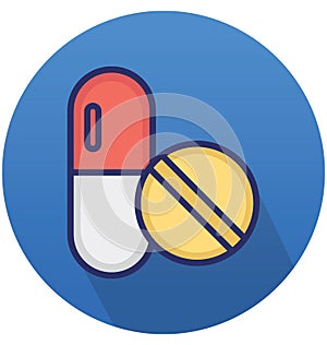 Capsule Isolated Vector icon that can easily modify or edit