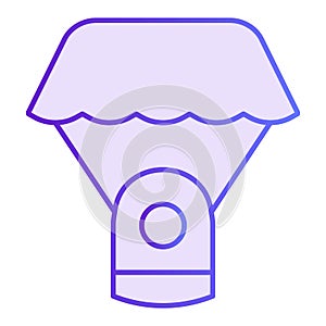 Capsule parachute flat icon. Space parachute violet icons in trendy flat style. Astrophysics gradient style design