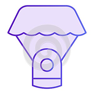 Capsule parachute flat icon. Space parachute violet icons in trendy flat style. Astrophysics gradient style design photo