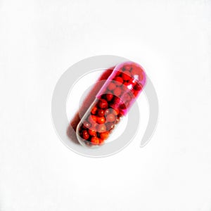 Capsule pill isolated in white background