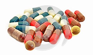 Capsule Pills Medicine in heap