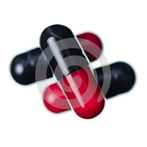 Capsule pills medicine pharmacy red black