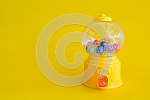 Capsule toy abstract yellow background
