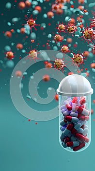 Capsules designed for sanitation, nursing, virus protection, 3D rendering