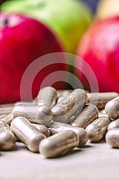 Capsules made with natural products such as fruits.