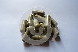Capsules of moringa in a heap