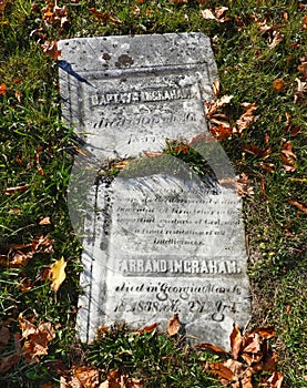 1851 fallen headstone from NYS FingerLakes region photo