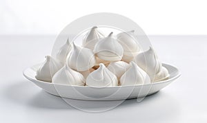 A captA dish of light and airy Swiss meringue cookies with a crunchy edge. Generative AIivating picture commemorating the photo