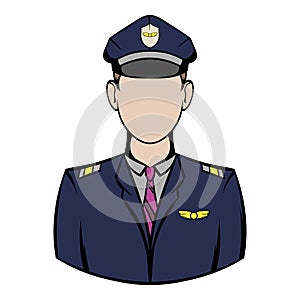 Captain of the aircraft icon cartoon
