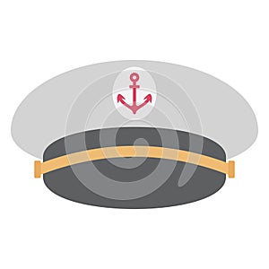 Captain cap, navy captain hat Color Vector Icon which can be easily modified or edited