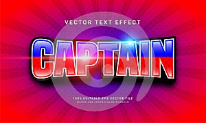 Captain editable text effect with super hero theme