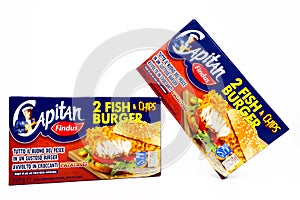Captain FINDUS Fish & Chips Burger. Findus is a frozen food brand of Nomad Foods