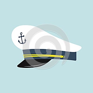 Captain hat with anchor emblem photo