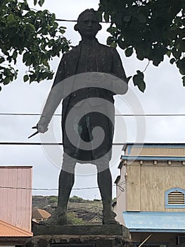 Captain James Cook Statue at the Cook Landing Site in Waimea on Kauai Island in Hawaii