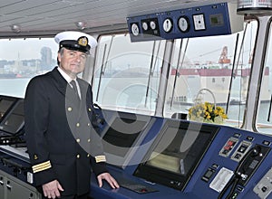 Captain of the ocean ship photo