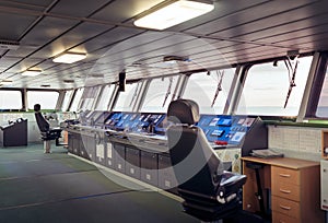 Captain`s bridge and wheelhouse control board