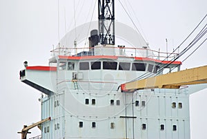 Captain`s Deck of a Cargo Ship