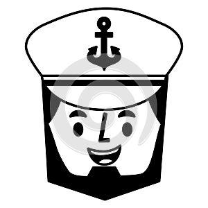 Captain sailor face cartoon portrait