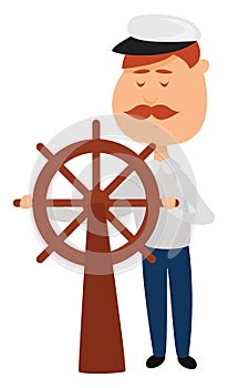 Captain of the ship, illustration, vector