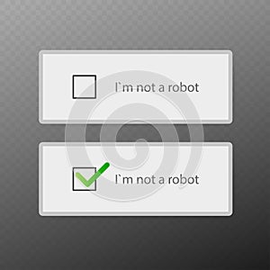 Captcha i am not a robot vector computer code.
