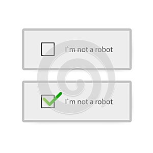 Captcha i am not a robot vector computer code.
