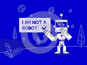 Captcha i am on a robot vector illustration concept