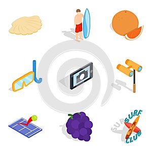 Captivate icons set, isometric style