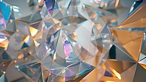 Captivate your audience with a backdrop of shimmering triangular prisms casting a myriad of reflections and infusing