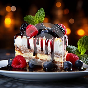 Captivate your audience with a closeup of a divine dessert plated with precision