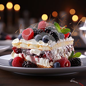 Captivate your audience with a closeup of a divine dessert plated with precision