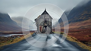 Captivating Abandoned House On Mountain Road In United Kingdom photo