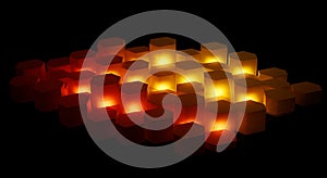Abstract Glowing Hexagonal Grid with Warm Gradient Light