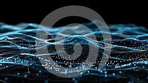 Abstract Data Wave: Technology Background, Science Visualization, Digital Innovation, Network Concept